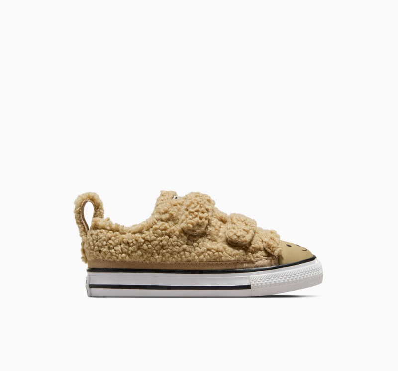 Converse Chuck Taylor All Star Easy On Teddy Bear Χακί μαυρα ασπρα | RXKVGN-512