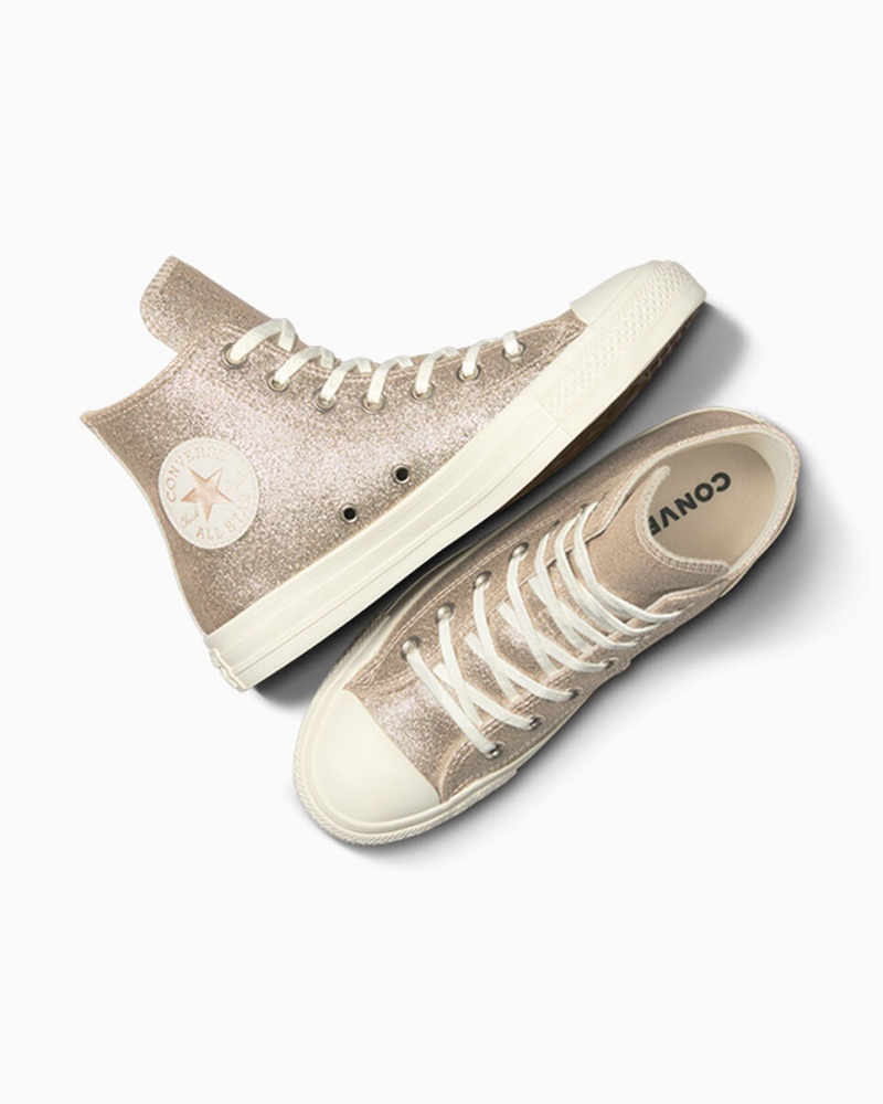 Converse Chuck Taylor All Star Glitter ανοιχτο χρυσο χρωμα | HVIGWE-791