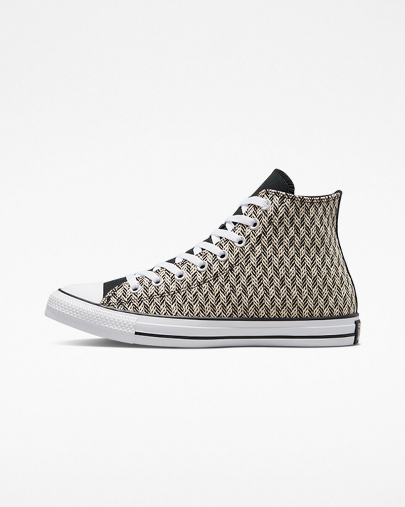 Converse Chuck Taylor All Star Herringbone μαυρα ασπρα | ABSDZI-835