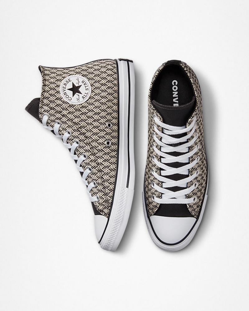 Converse Chuck Taylor All Star Herringbone μαυρα ασπρα | ABSDZI-835