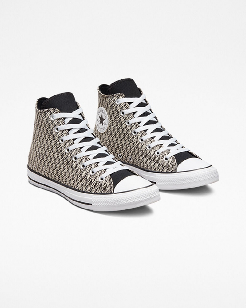 Converse Chuck Taylor All Star Herringbone μαυρα ασπρα | ABSDZI-835