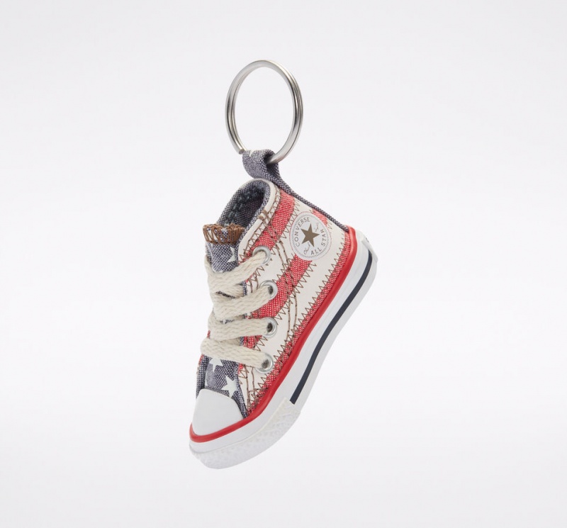 Converse Chuck Taylor All Star Keychain ασπρα κοκκινα μπλε | KNLBCA-523