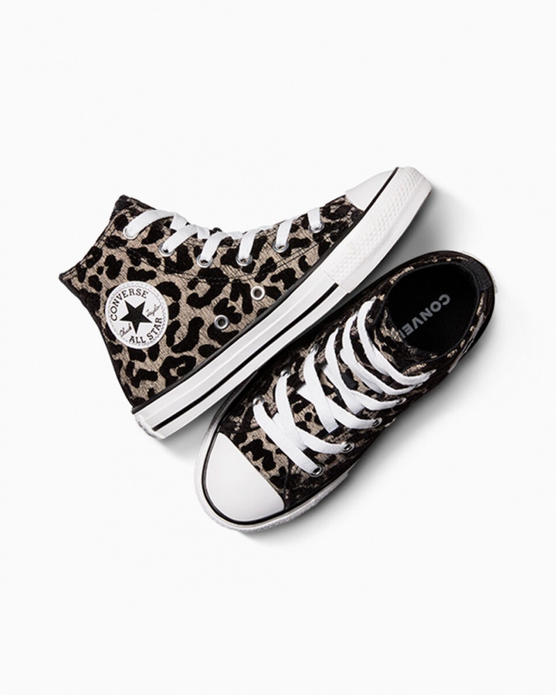 Converse Chuck Taylor All Star Leopard ανοιχτο μαυρα ασπρα | UQHZEF-491