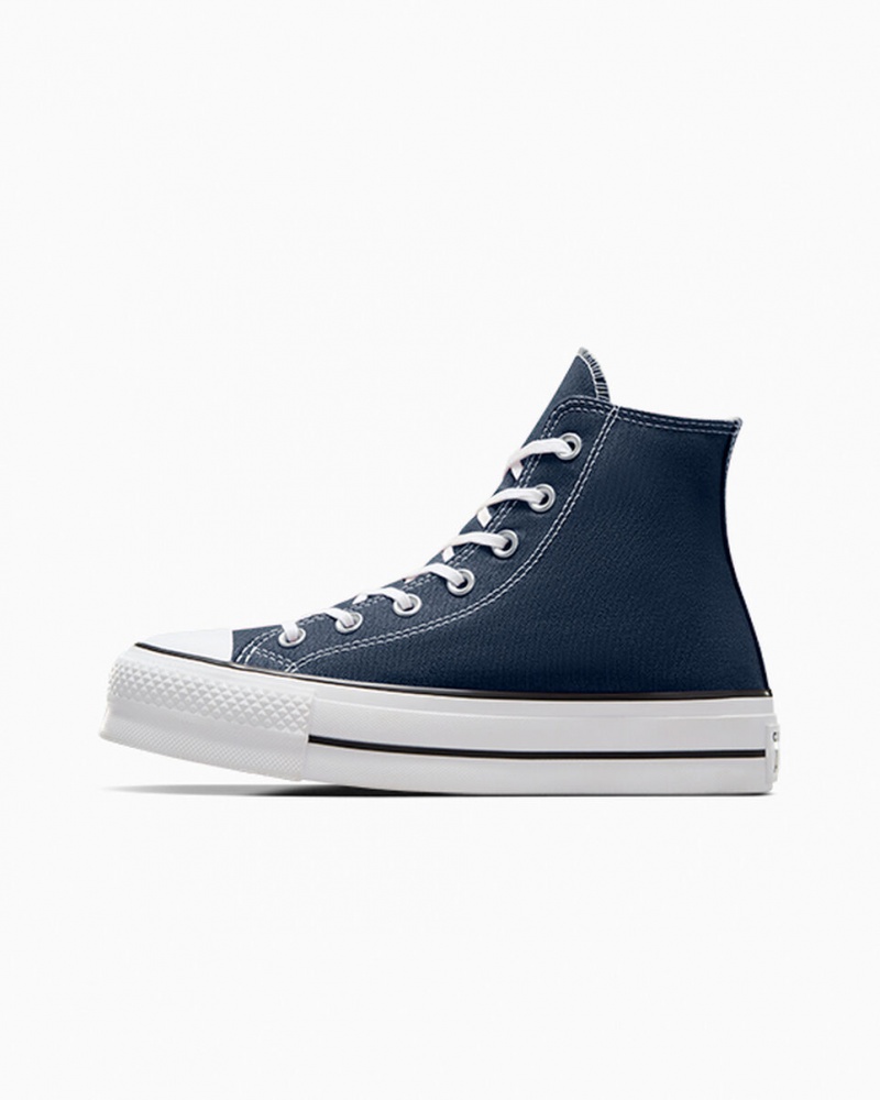 Converse Chuck Taylor All Star Lift flatforms σκουρο μπλε ασπρα μαυρα | HUNOVG-163