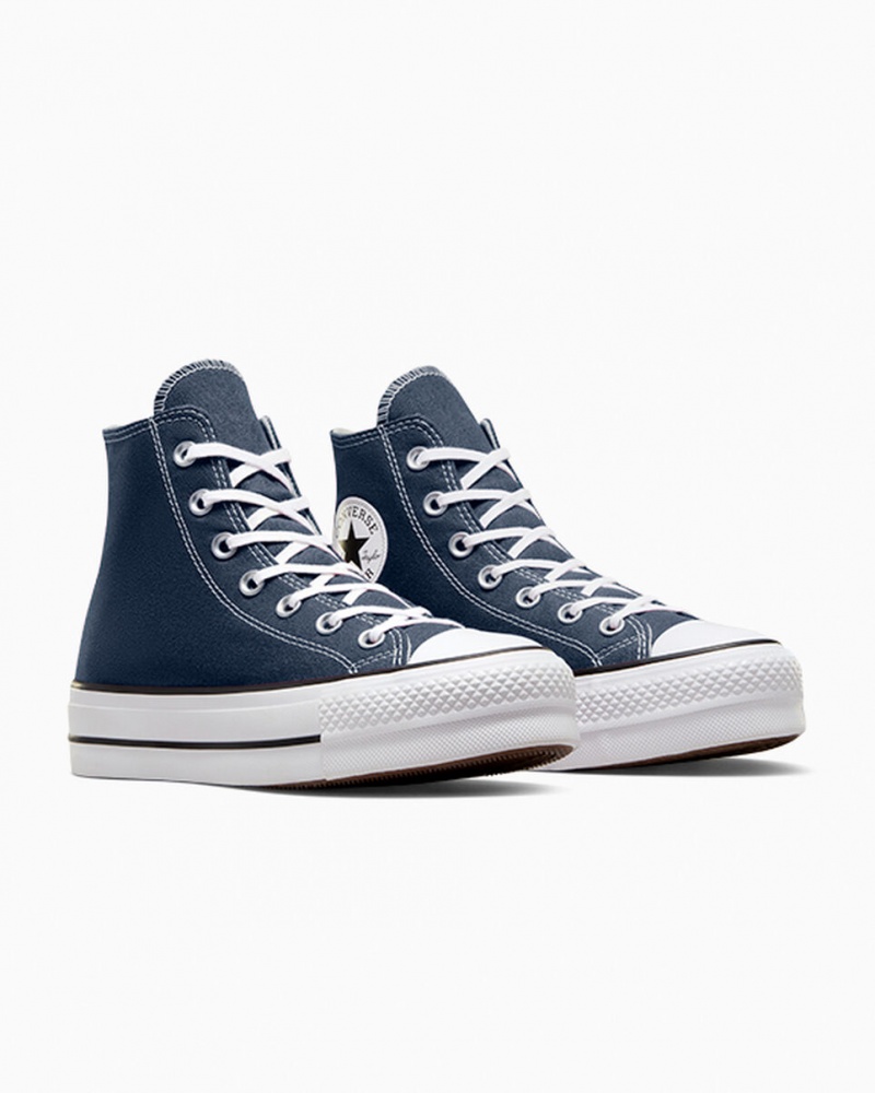 Converse Chuck Taylor All Star Lift flatforms σκουρο μπλε ασπρα μαυρα | HUNOVG-163