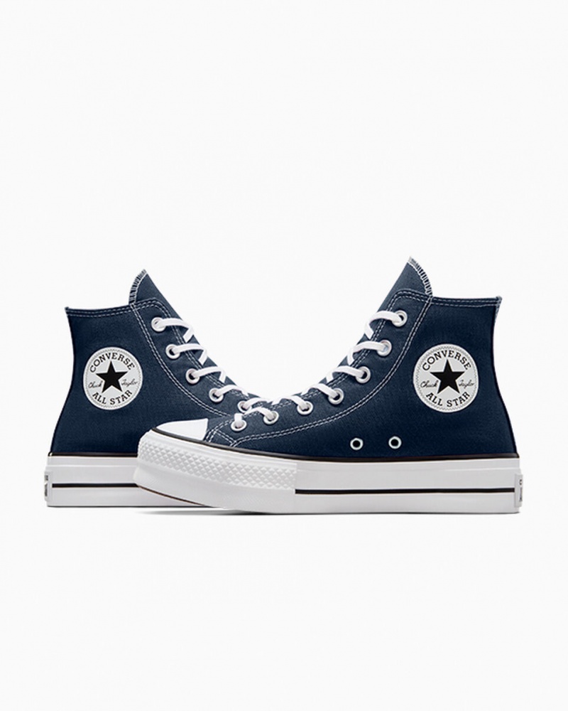 Converse Chuck Taylor All Star Lift flatforms σκουρο μπλε ασπρα μαυρα | HUNOVG-163