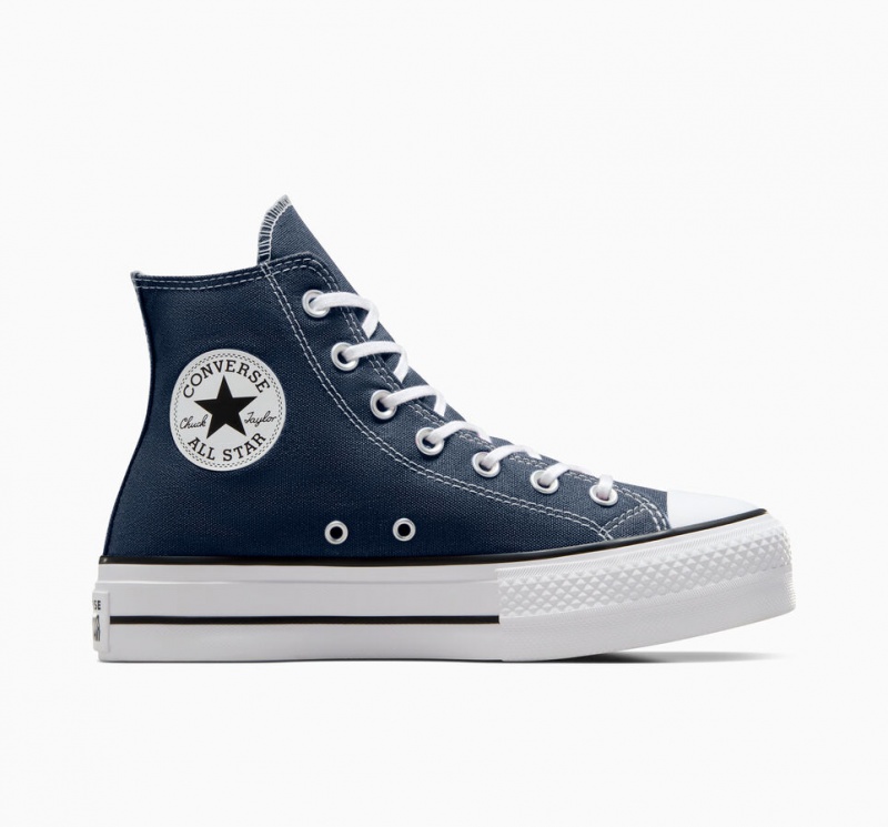 Converse Chuck Taylor All Star Lift flatforms σκουρο μπλε ασπρα μαυρα | HUNOVG-163