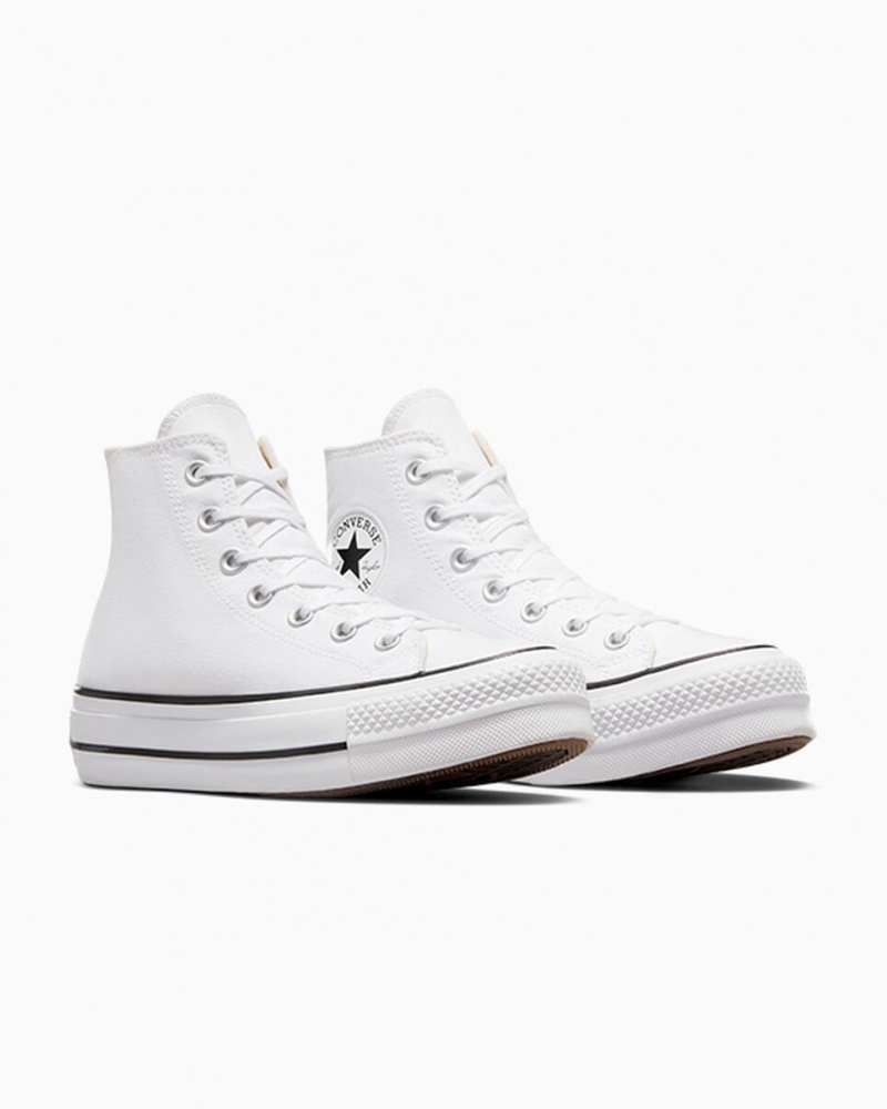 Converse Chuck Taylor All Star Lift flatforms ασπρα μαυρα ασπρα | RJPTUG-061