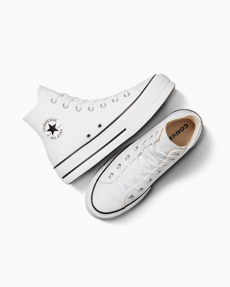 Converse Chuck Taylor All Star Lift flatforms ασπρα μαυρα ασπρα | RJPTUG-061