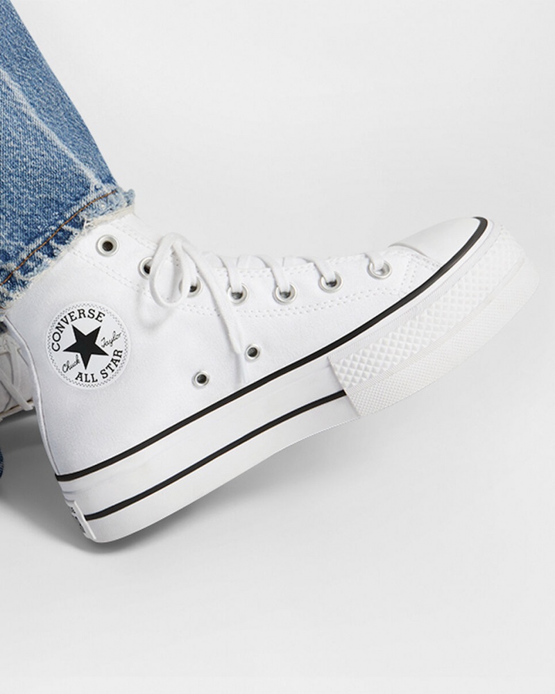 Converse Chuck Taylor All Star Lift flatforms ασπρα μαυρα ασπρα | RJPTUG-061