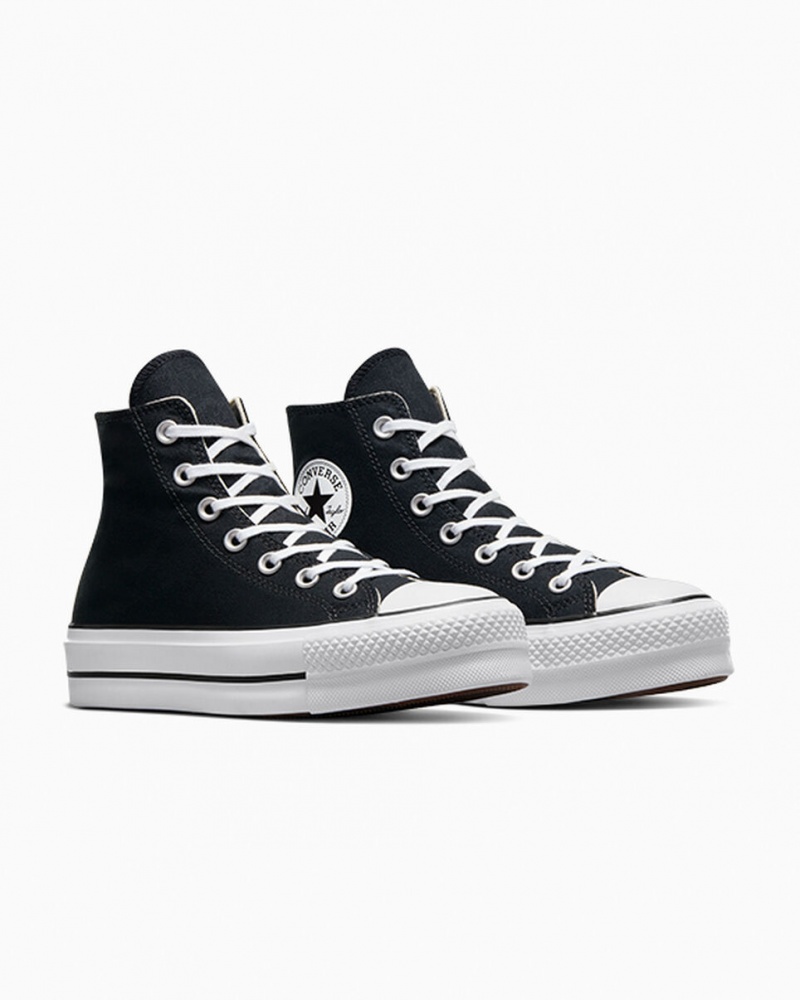 Converse Chuck Taylor All Star Lift flatforms μαυρα ασπρα ασπρα | YDAXZC-479