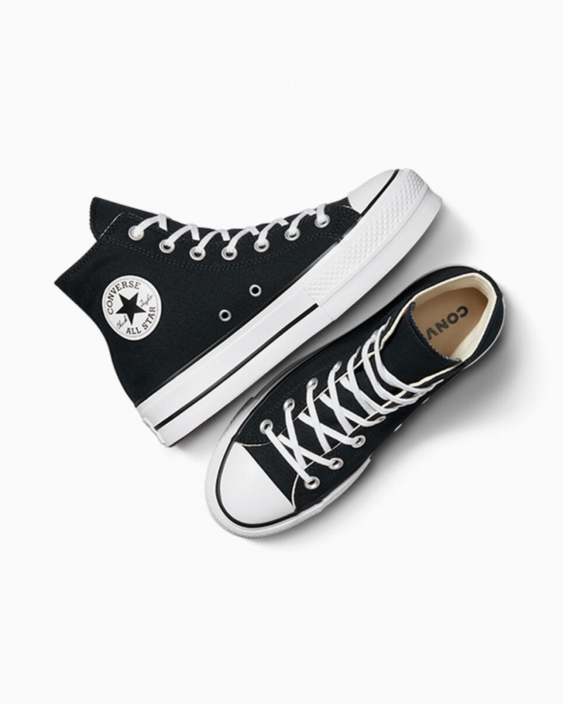 Converse Chuck Taylor All Star Lift flatforms μαυρα ασπρα ασπρα | YDAXZC-479