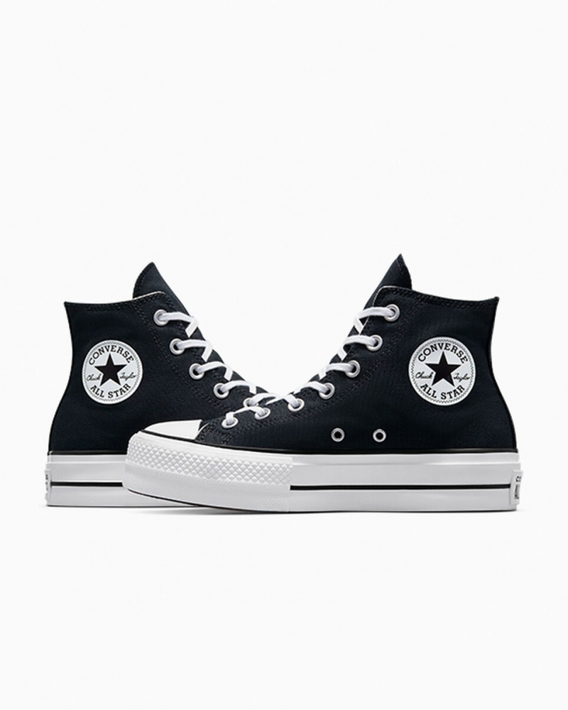 Converse Chuck Taylor All Star Lift flatforms μαυρα ασπρα ασπρα | YDAXZC-479