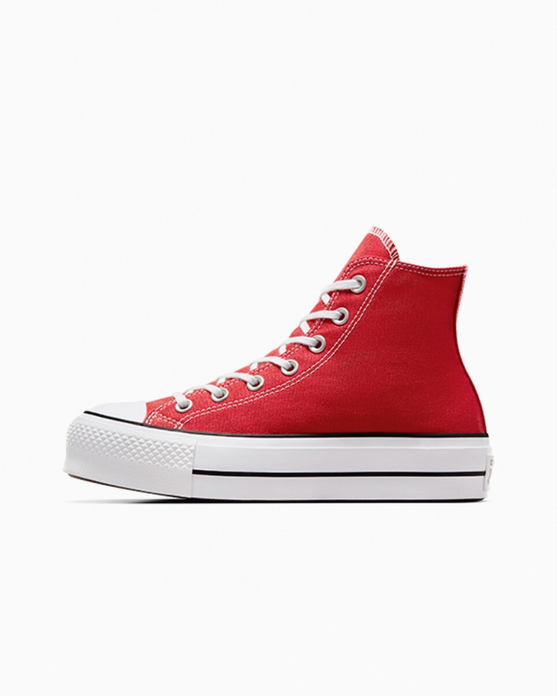 Converse Chuck Taylor All Star Lift flatforms κοκκινα ασπρα μαυρα | JXTGLN-985