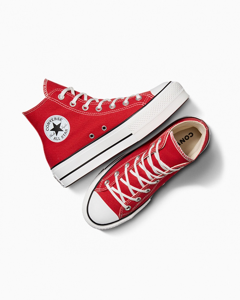 Converse Chuck Taylor All Star Lift flatforms κοκκινα ασπρα μαυρα | JXTGLN-985