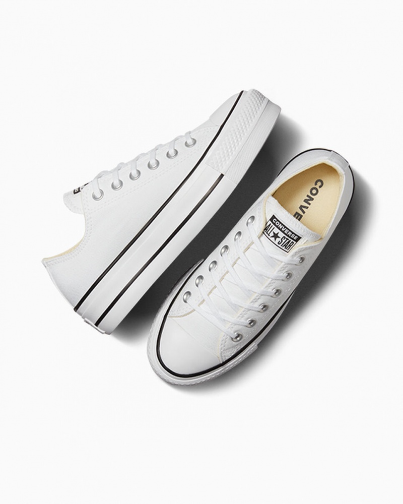 Converse Chuck Taylor All Star Lift flatforms ασπρα μαυρα ασπρα | KZXMCF-986