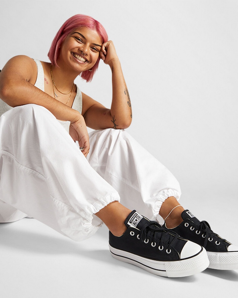 Converse Chuck Taylor All Star Lift flatforms μαυρα ασπρα ασπρα | GWFULQ-504