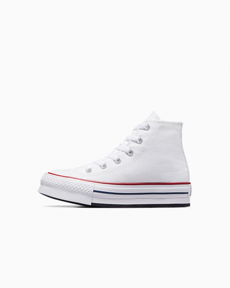 Converse Chuck Taylor All Star Lift flatforms ασπρα σκουρο μπλε | CSQXUH-036