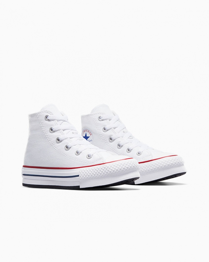 Converse Chuck Taylor All Star Lift flatforms ασπρα σκουρο μπλε | CSQXUH-036