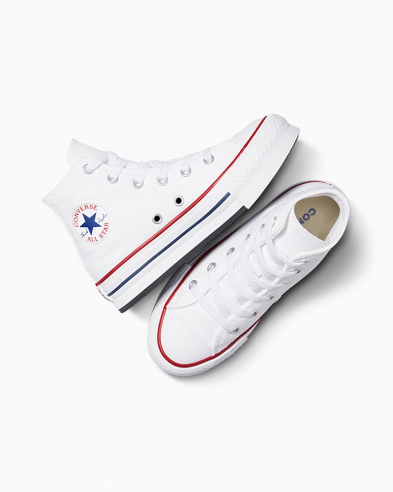 Converse Chuck Taylor All Star Lift flatforms ασπρα σκουρο μπλε | CSQXUH-036