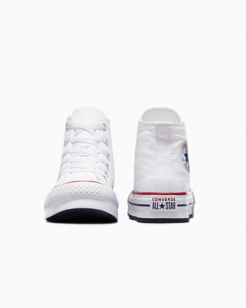 Converse Chuck Taylor All Star Lift flatforms ασπρα σκουρο μπλε | CSQXUH-036