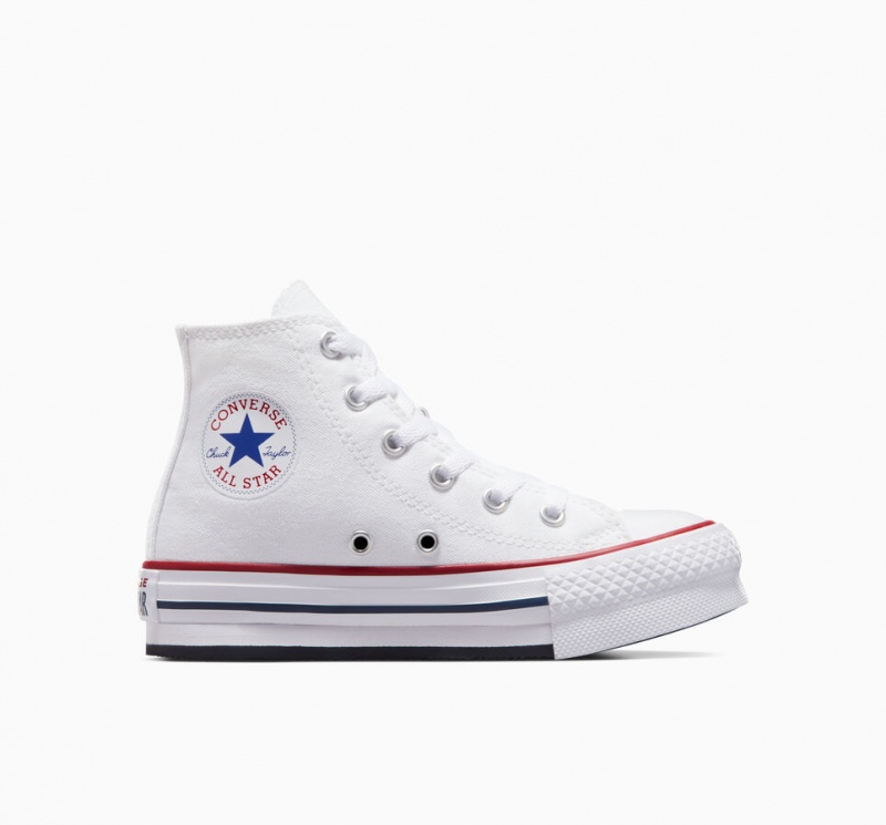 Converse Chuck Taylor All Star Lift flatforms ασπρα σκουρο μπλε | CSQXUH-036