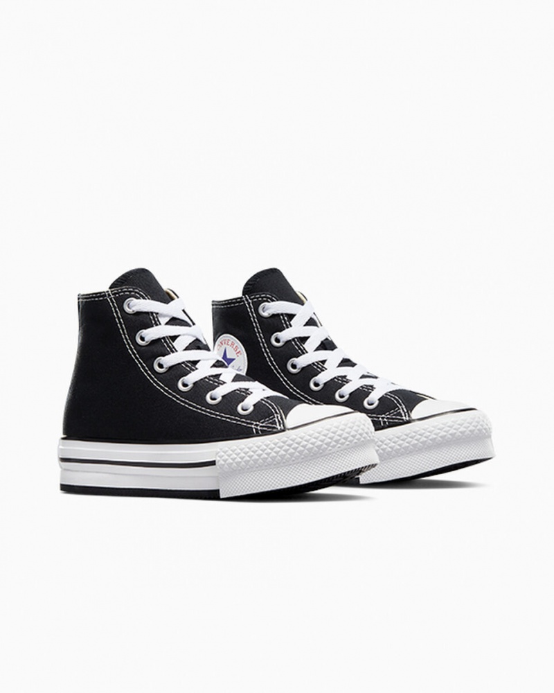 Converse Chuck Taylor All Star Lift flatforms μαυρα ασπρα μαυρα | FSMOZG-786