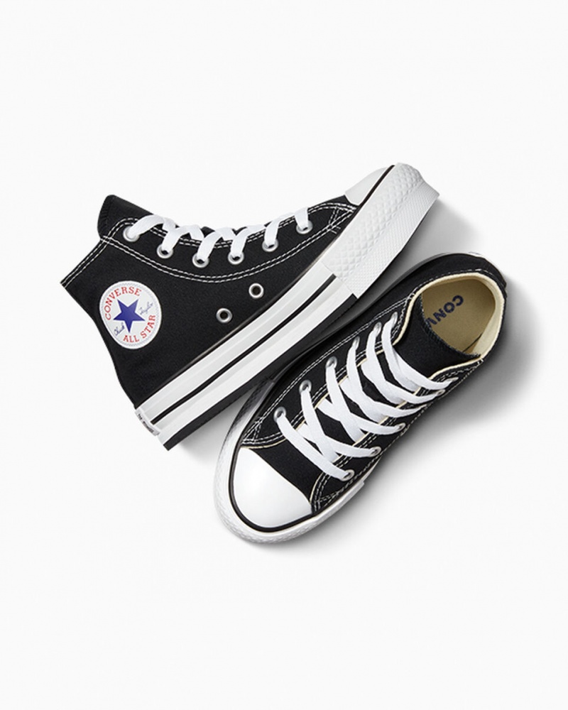 Converse Chuck Taylor All Star Lift flatforms μαυρα ασπρα μαυρα | FSMOZG-786