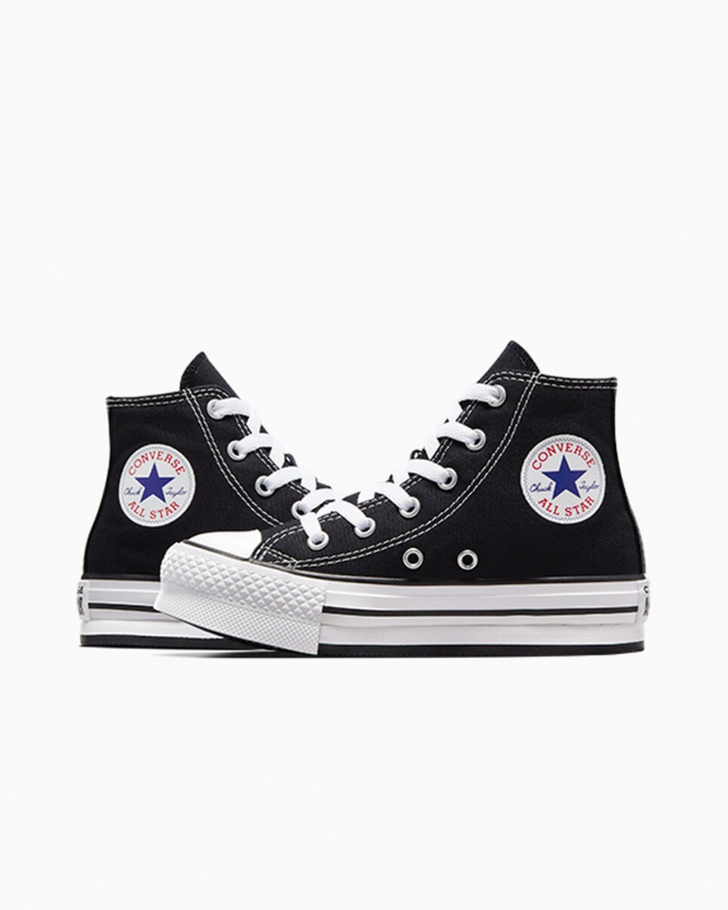 Converse Chuck Taylor All Star Lift flatforms μαυρα ασπρα μαυρα | FSMOZG-786