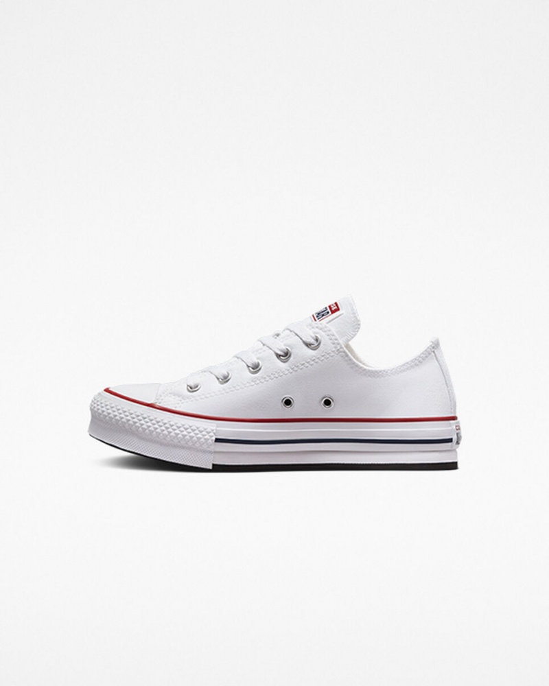 Converse Chuck Taylor All Star Lift flatforms ασπρα σκουρο μπλε | VCMOWF-198