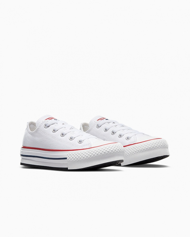 Converse Chuck Taylor All Star Lift flatforms ασπρα σκουρο μπλε | PWUHNO-241