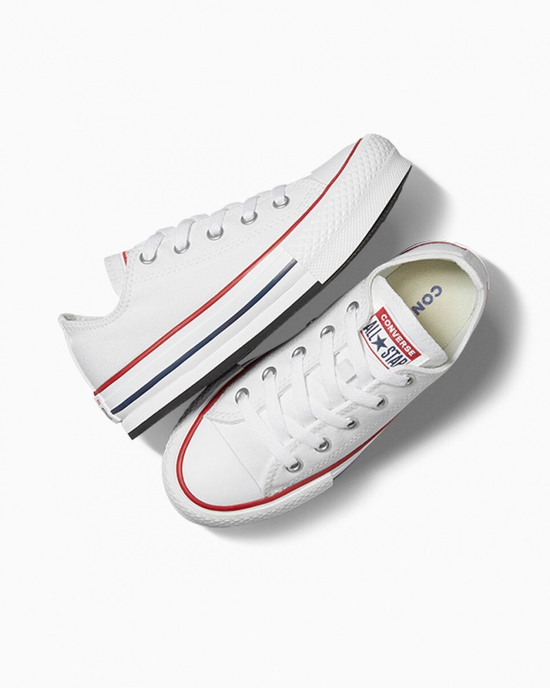 Converse Chuck Taylor All Star Lift flatforms ασπρα σκουρο μπλε | PWUHNO-241