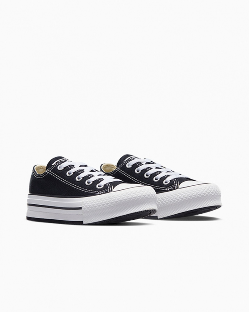 Converse Chuck Taylor All Star Lift flatforms μαυρα ασπρα μαυρα | TGONEM-234