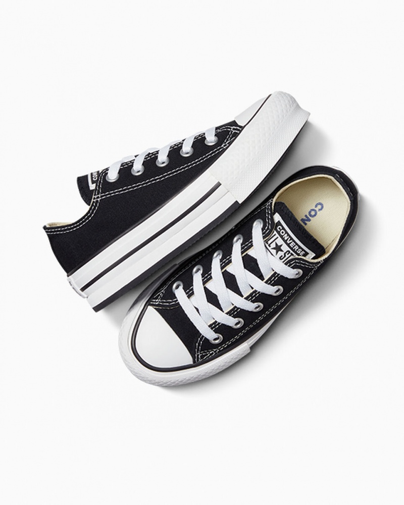 Converse Chuck Taylor All Star Lift flatforms μαυρα ασπρα μαυρα | TGONEM-234