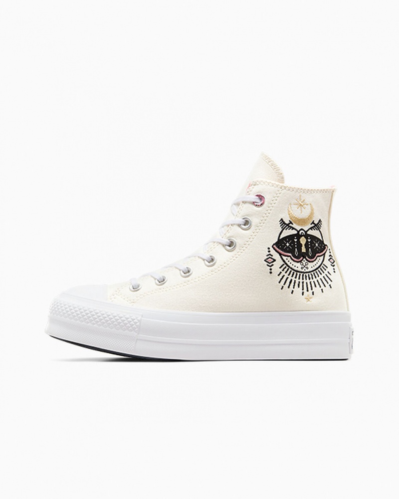 Converse Chuck Taylor All Star Lift flatforms Alchemy Embroidery μαυρα ροζ | YLQDXB-207