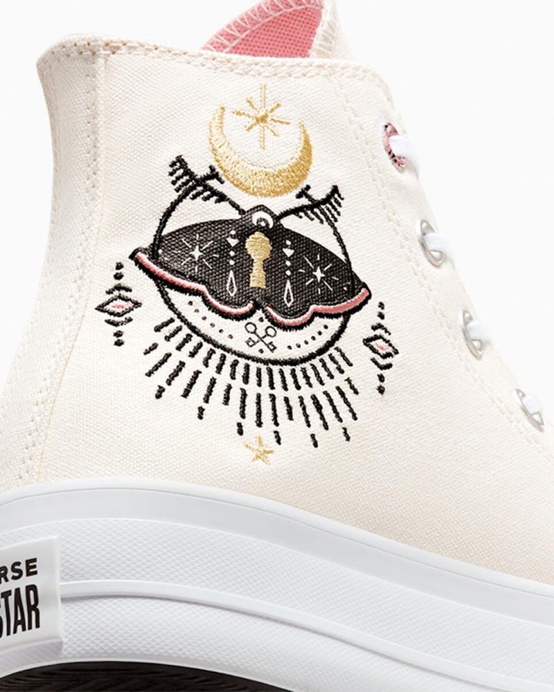 Converse Chuck Taylor All Star Lift flatforms Alchemy Embroidery μαυρα ροζ | YLQDXB-207