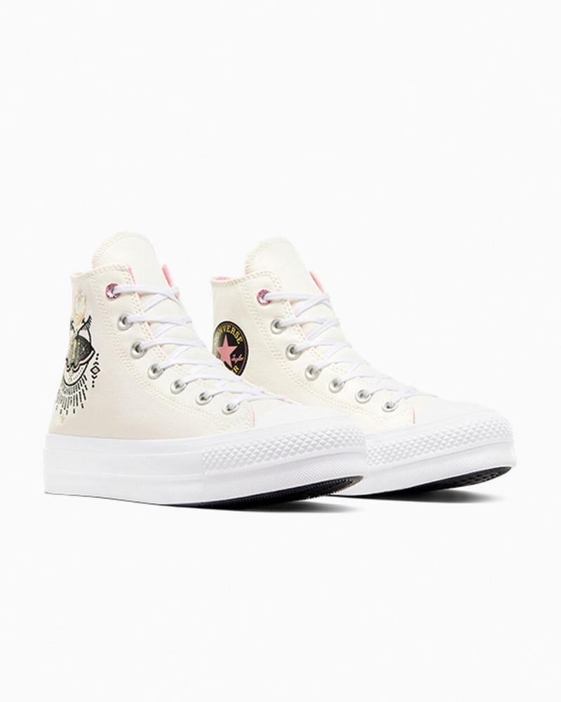 Converse Chuck Taylor All Star Lift flatforms Alchemy Embroidery μαυρα ροζ | YLQDXB-207