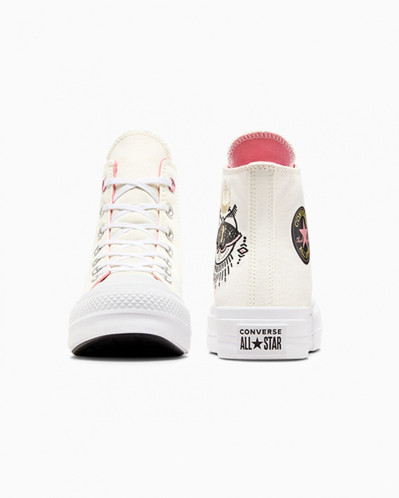 Converse Chuck Taylor All Star Lift flatforms Alchemy Embroidery μαυρα ροζ | YLQDXB-207