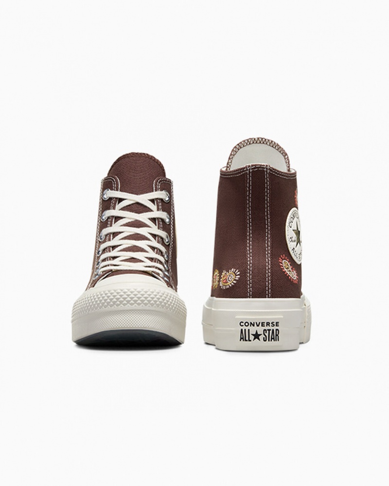 Converse Chuck Taylor All Star Lift flatforms Crafted Evolution καφε ροζ | VHEOUF-497