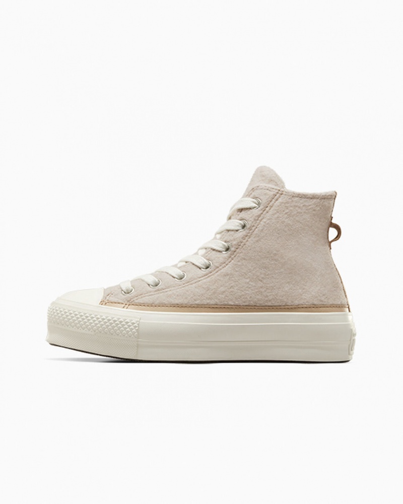 Converse Chuck Taylor All Star Lift flatforms Faux Mohair Egret / Epic Dune / Egret | SNWOXF-082