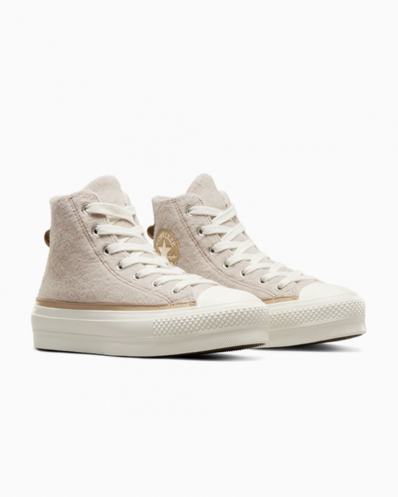 Converse Chuck Taylor All Star Lift flatforms Faux Mohair Egret / Epic Dune / Egret | SNWOXF-082