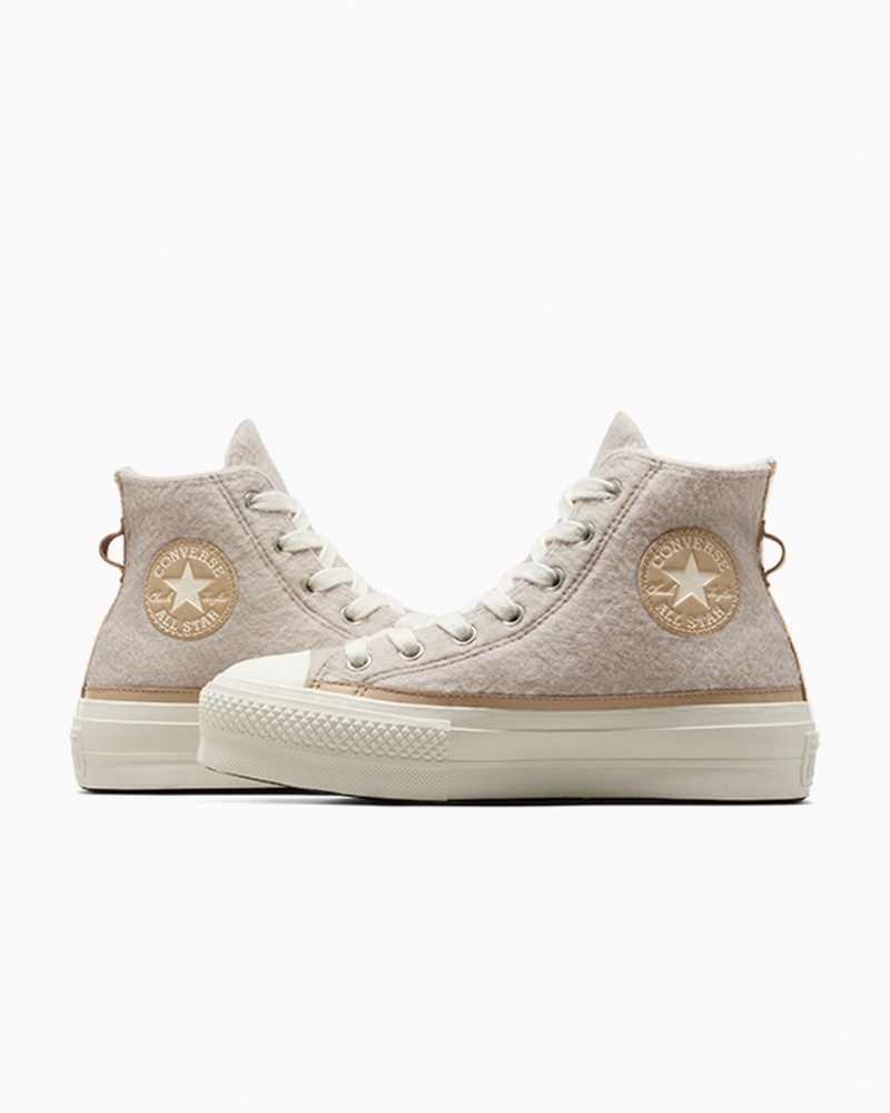 Converse Chuck Taylor All Star Lift flatforms Faux Mohair Egret / Epic Dune / Egret | SNWOXF-082