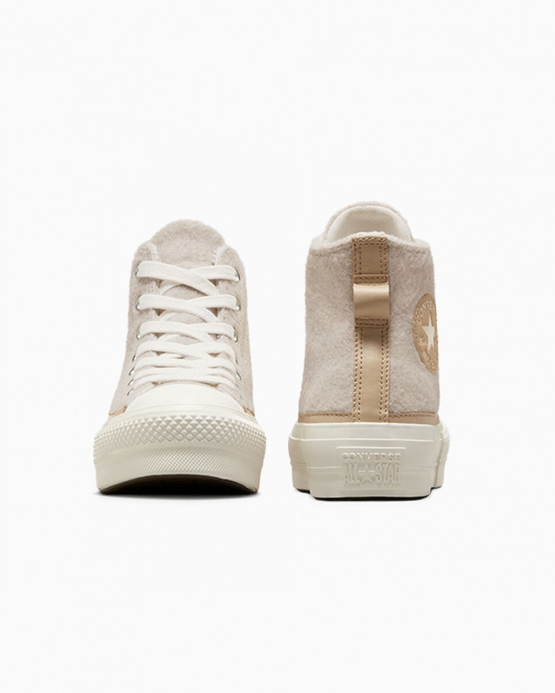 Converse Chuck Taylor All Star Lift flatforms Faux Mohair Egret / Epic Dune / Egret | SNWOXF-082