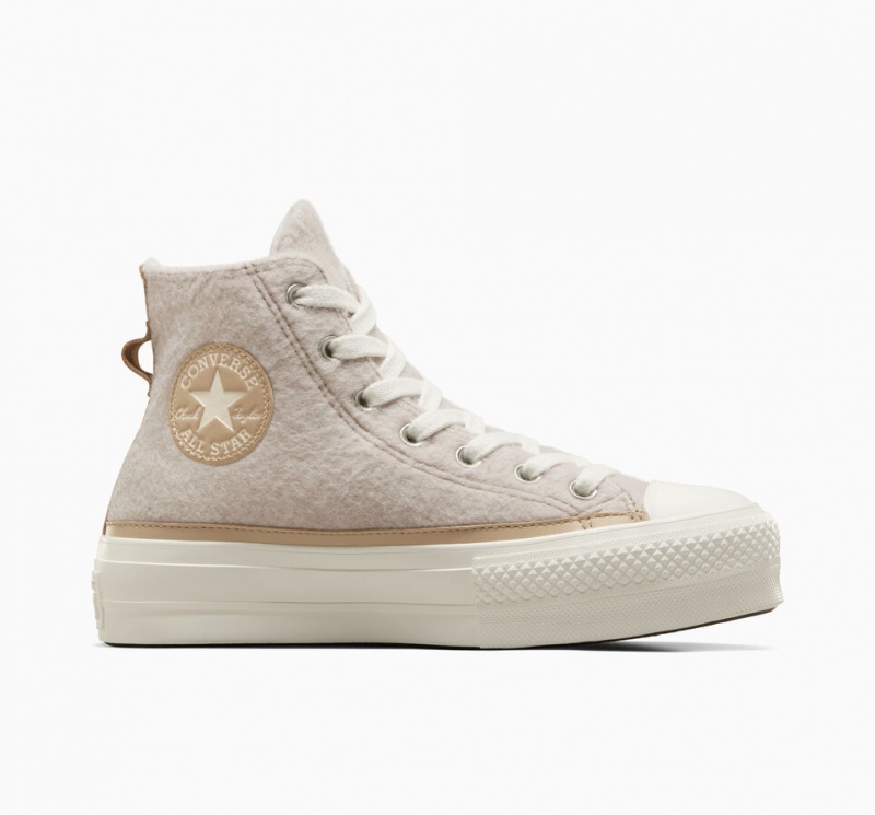 Converse Chuck Taylor All Star Lift flatforms Faux Mohair Egret / Epic Dune / Egret | SNWOXF-082