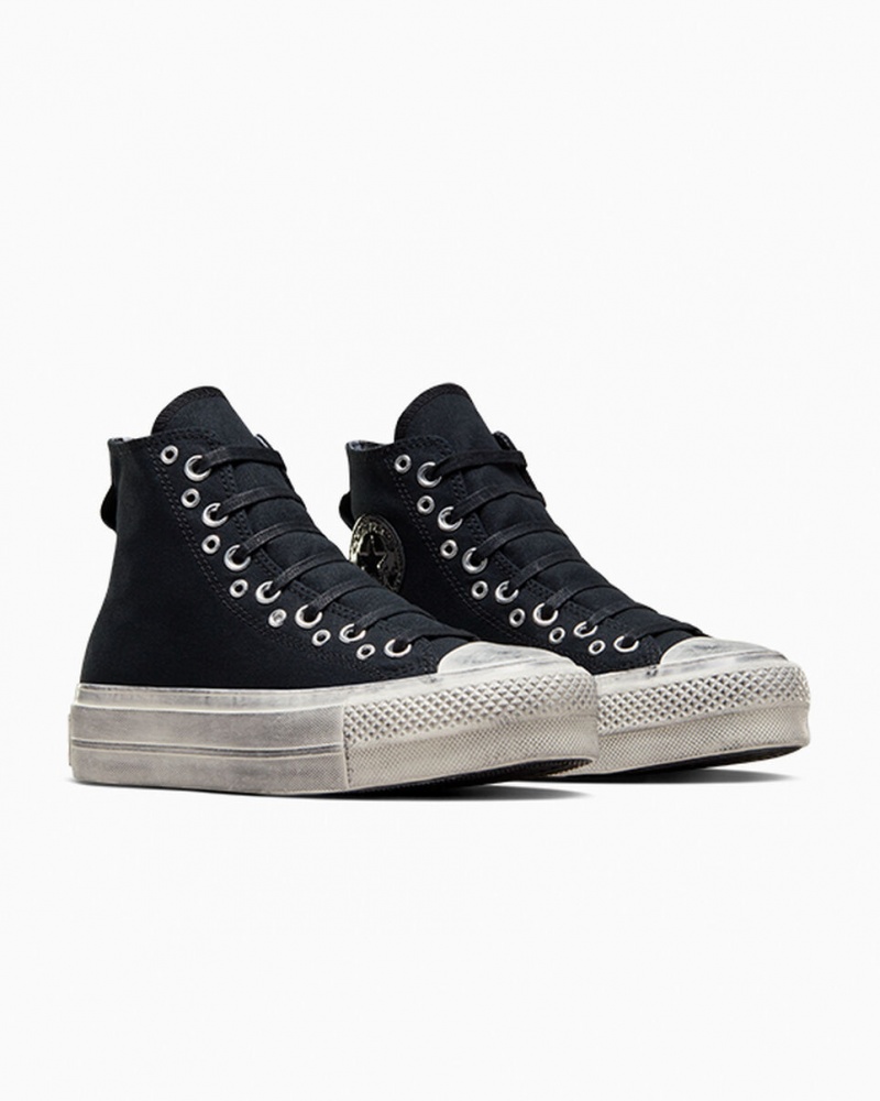 Converse Chuck Taylor All Star Lift flatforms Punk μαυρα μαυρα | IKWCVD-021