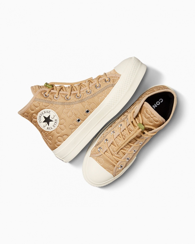 Converse Chuck Taylor All Star Lift flatforms Καπιτονέ Χακί | NKVBRF-956