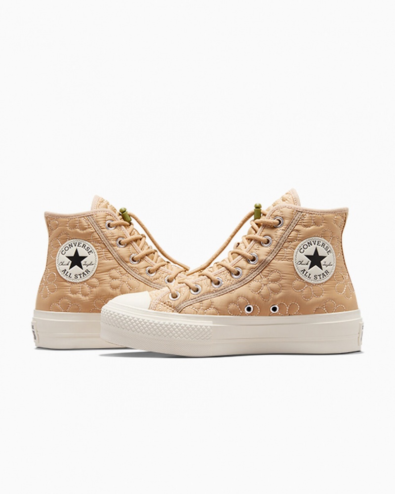 Converse Chuck Taylor All Star Lift flatforms Καπιτονέ Χακί | NKVBRF-956