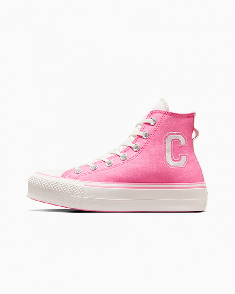 Converse Chuck Taylor All Star Lift flatforms Retro Varsity ροζ ροζ | NFHMZP-720