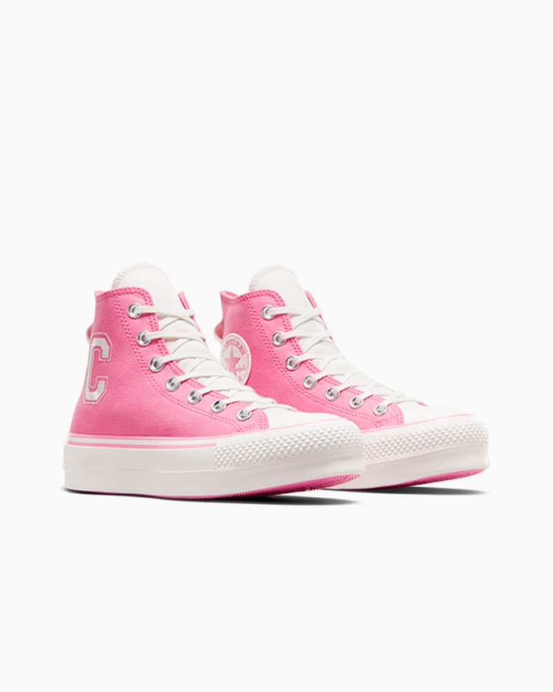 Converse Chuck Taylor All Star Lift flatforms Retro Varsity ροζ ροζ | NFHMZP-720