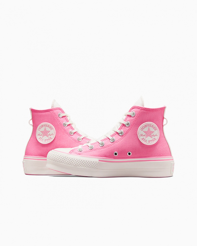 Converse Chuck Taylor All Star Lift flatforms Retro Varsity ροζ ροζ | NFHMZP-720